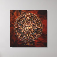 AZTECA ~ Mayan - Aztec Sun Calender Art Print