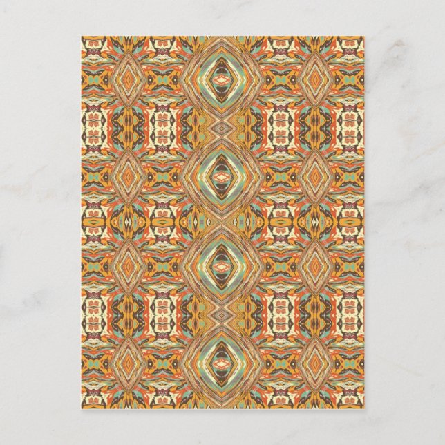 Aztecs Colourful Seamless Pattern Postcard (Front)