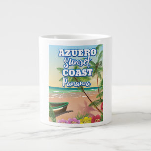 Azuero Sunset Coast Panama Beach travel poster Large Coffee Mug