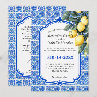 🍋💙 Azul & Limone Romance – Classic Invitation