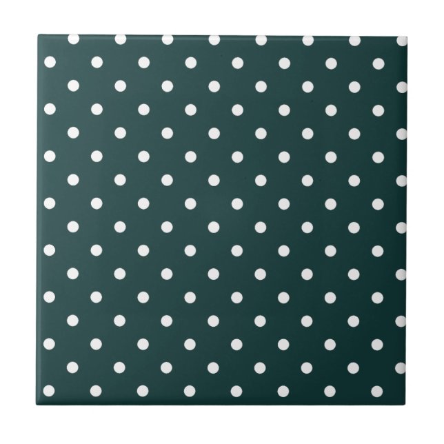 Azul Verde Polka Dots Tile (Front)
