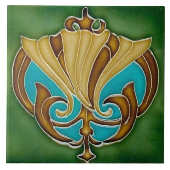 Azulejo Art Nouveau Ceramic tile (Front)