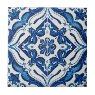 Azulejo blue and white mosaic vintage bulk tile