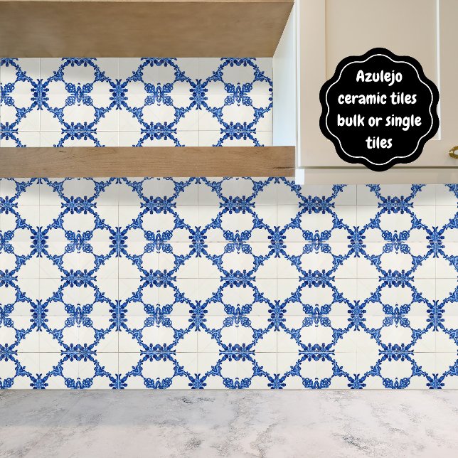 Azulejo Blue Custom House Name Plate Plaque Sign  Tile (Azulejo Mediterranean Blue Backsplash Ceramic Tile or Custom House Name Plate Plaque Sign. )