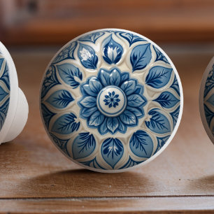 Azulejo Blue Elegance Ceramic KnobPull Knob