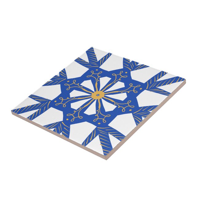 Azulejo Blue Portuguese Lisbon Decorative Tile (Side)