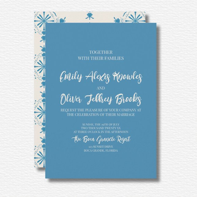 Azulejo Blue Wedding Invitation (Creator Uploaded)
