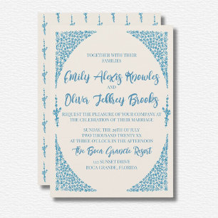Azulejo Blue Wedding Invitation