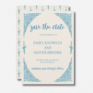 Azulejo Blue Wedding Save The Date