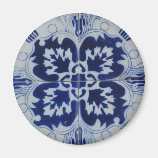 Azulejo flower magnet (Front)
