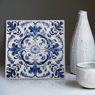 Azulejo Lisbon Patterned Talavera Ceramic Design Tile