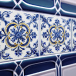 Azulejo Lisbon Patterned Talavera Ceramic Design Tile<br><div class="desc">Indigo Azulejo Blue Portuguese Lisbon decorative Talavera ceramic tiles are a beautiful and unique addition to any home. A high-quality product with a timeless aesthetic. The blue colour of the tiles is inspired by the indigo blue of Lisbon's famous azulejo tiles, adding a touch of history and culture to your...</div>