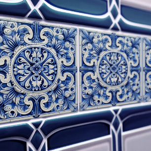 Azulejo Lisbon Patterned Talavera Ceramic Design Tile