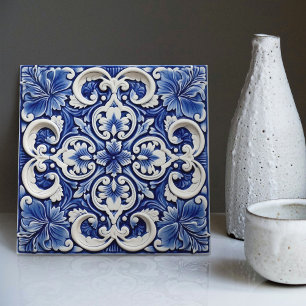 Azulejo Lisbon Patterned Talavera Ceramic Design Tile
