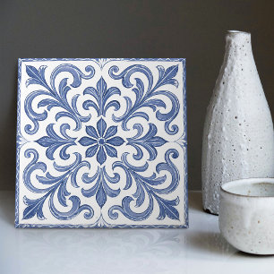Azulejo Lisbon Patterned Talavera Ceramic Design Tile