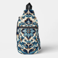 Azulejo Porcelain Blue Tile Mediterranean Pattern