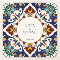 Azulejo Talavera blue Mediterranean wedding favour