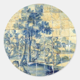 Azulejo tile classic round sticker