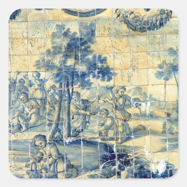 Azulejo tile square sticker (Front)