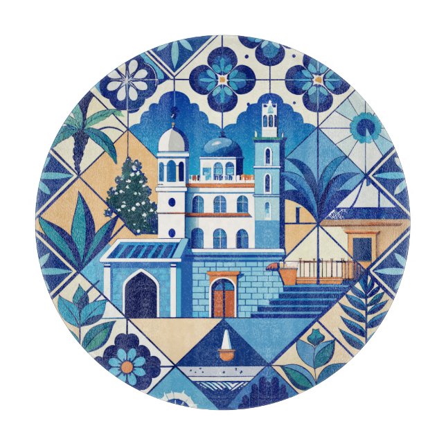Azulejo Tiles Pattern Cutting Board (Front)