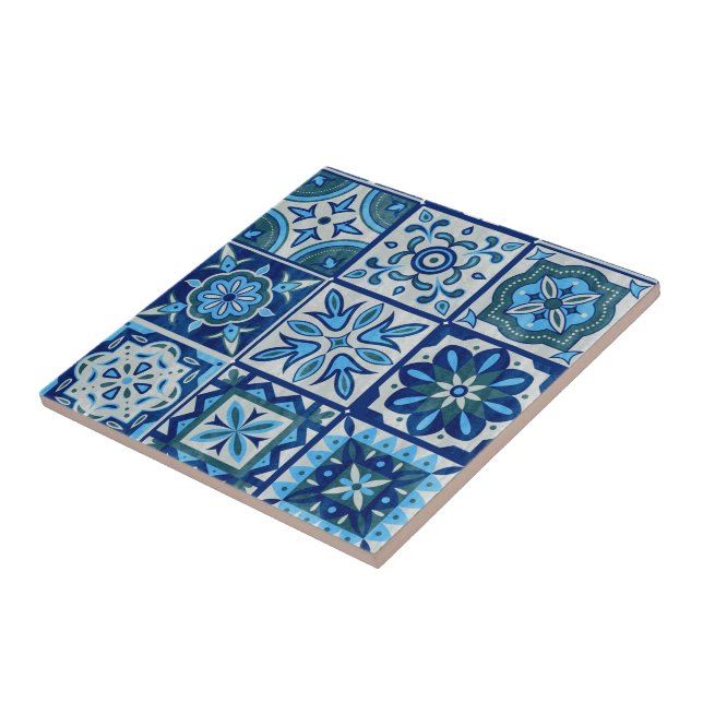 Azulejos Blue Portugal Pattern Tile (Side)