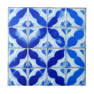 azulejos carreaux d'art géométrique bleu