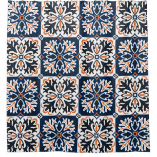 Azulejos ceramic tile design. Talavera tracery mot