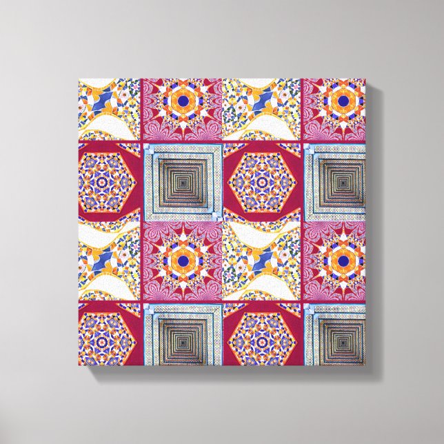 Azulejos Geometric Tiles with a CG twist Canvas Print (Front)
