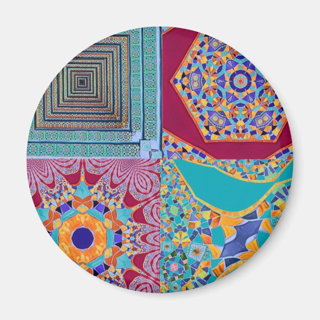 Azulejos Geometric Tiles with a CG twist Magnet (Front)