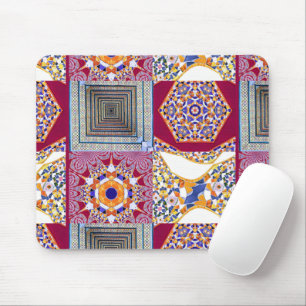Azulejos Geometric Tiles with a CG twist Mouse Pad