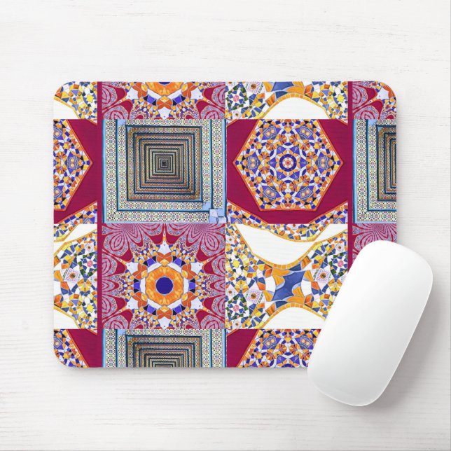 Azulejos Geometric Tiles with a CG twist Mouse Pad (With Mouse)