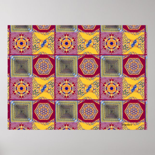 Azulejos Geometric Tiles with a CG twist Poster (Front)