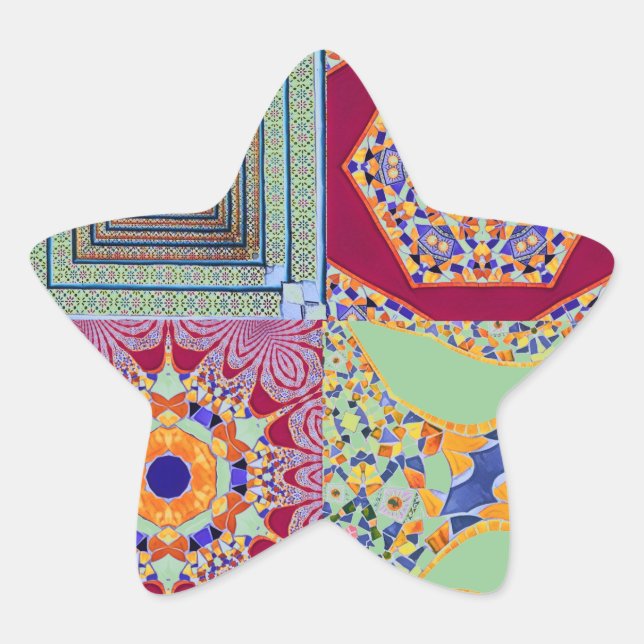 Azulejos Geometric Tiles with a CG twist Star Sticker (Front)