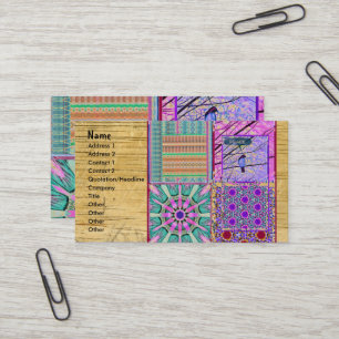 Azulejos Geometric Tiles with Bird of Peace Business Card