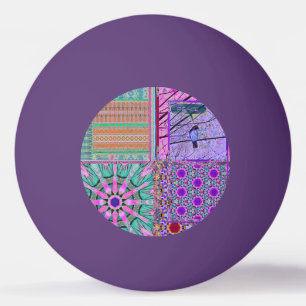Azulejos Geometric Tiles with Bird of Peace Ping Pong Ball