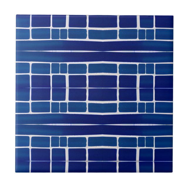 Azulejos indigo tiles geometric art (Front)