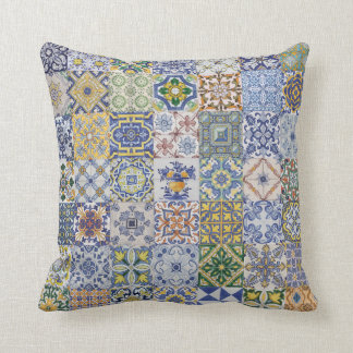 Azulejos Patchwork Throw Pillow