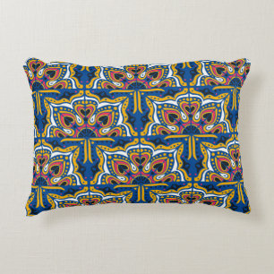 Azulejos portugal seamless pattern accent pillow