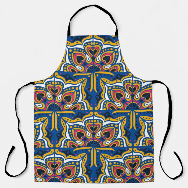 Azulejos portugal seamless pattern apron (Front)