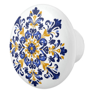 💙💛 Azulejos Royal Lisboa Ceramic Knob