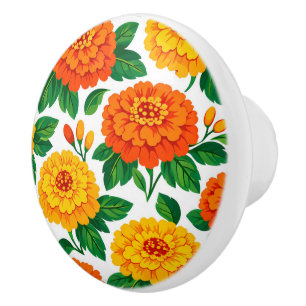 💙💛 Azulejos Seville Bloom Ceramic Knob