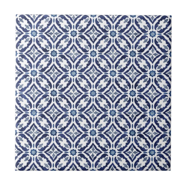 Azulejos Spanish Tile Talavera Blue Indigo (Front)