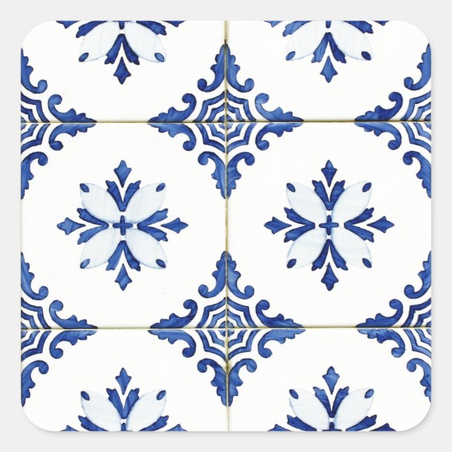azulejos square sticker (Front)