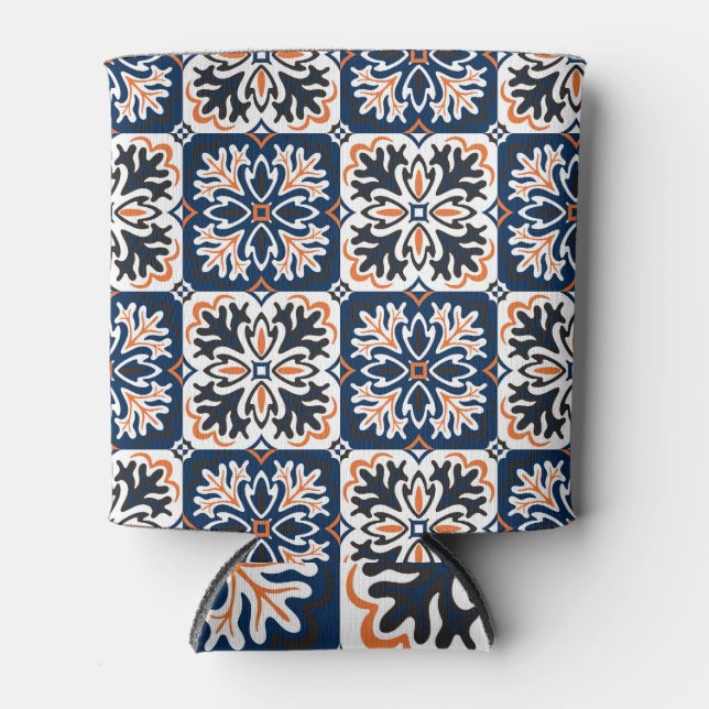 Azulejos Talavera Tile Pattern Can Cooler (Front)