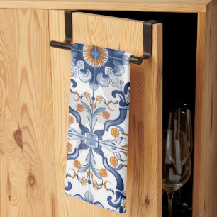 Azulejos Tile Pattern Kitchen Towel