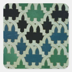 Azulejos tiles from the throne of the Sultans Square Sticker