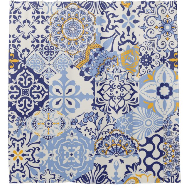 Azulejos tiles patchwork. Seamless colorful patchw (Front)