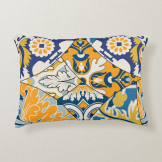 Azulejos Tiles Patchwork Vintage Wallpaper Accent Pillow