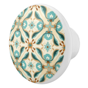 💙💛 Azulejos Tuscan Petals Ceramic Knob