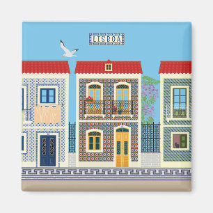 Azulejos typical house in Portugal  Magnet